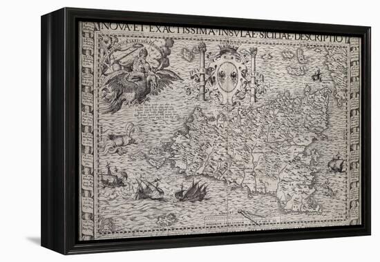 Map Of Sicily-Paul de la Houe-Framed Premier Image Canvas