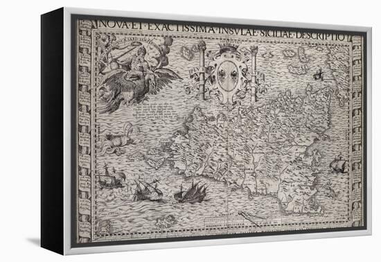 Map Of Sicily-Paul de la Houe-Framed Premier Image Canvas