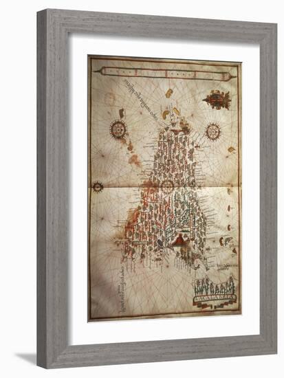 Map of Sicily-null-Framed Giclee Print