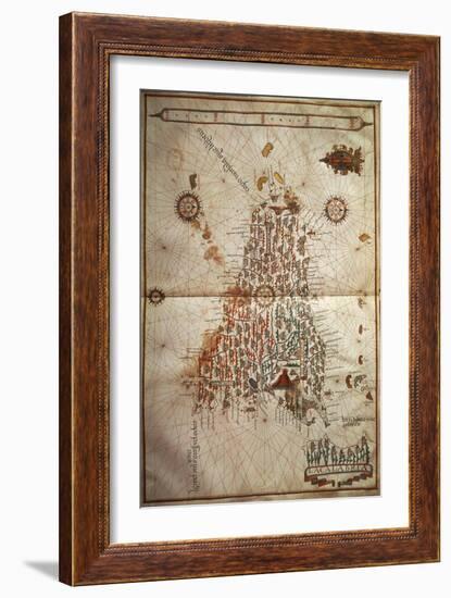 Map of Sicily-null-Framed Giclee Print