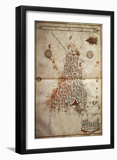 Map of Sicily-null-Framed Giclee Print