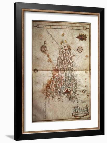 Map of Sicily-null-Framed Giclee Print