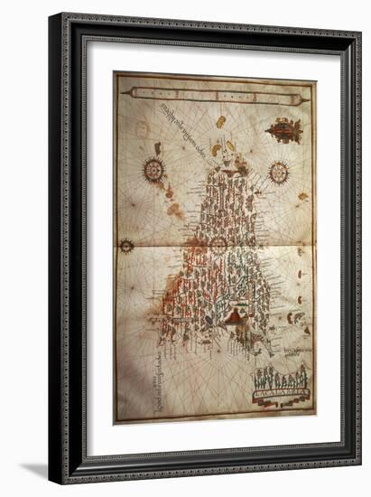 Map of Sicily-null-Framed Giclee Print