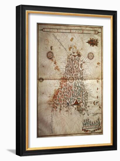 Map of Sicily-null-Framed Giclee Print