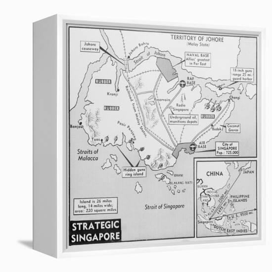 Map of Singapore-null-Framed Premier Image Canvas