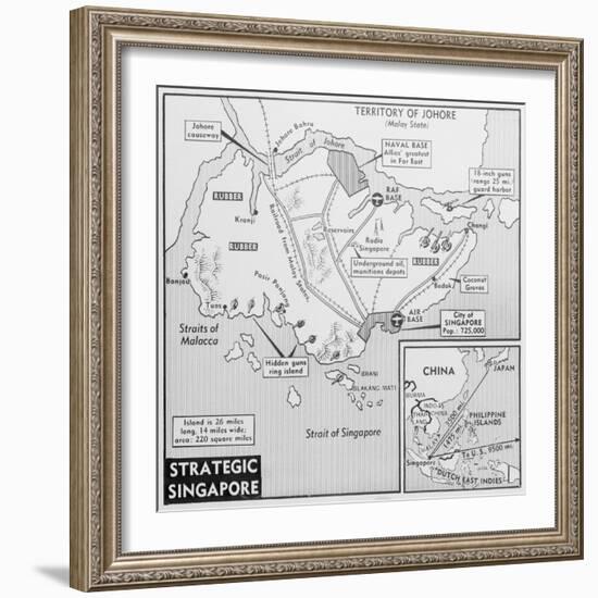 Map of Singapore-null-Framed Giclee Print