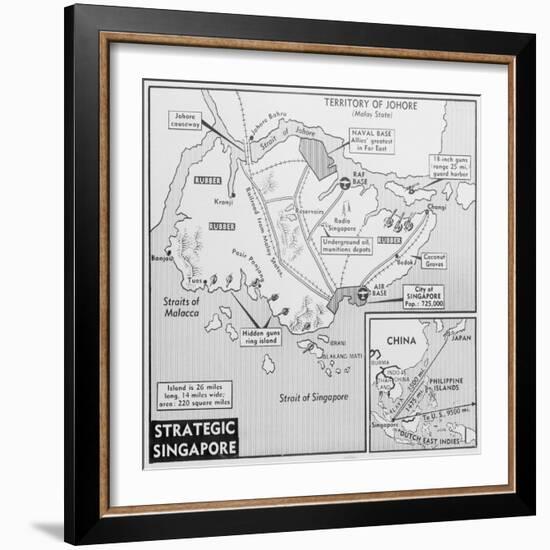 Map of Singapore-null-Framed Giclee Print