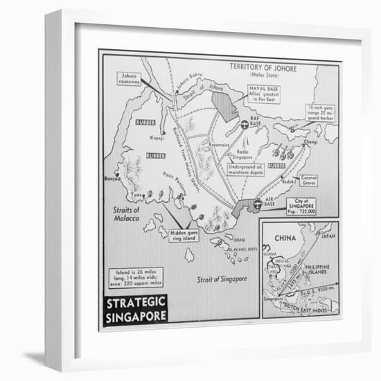 Map of Singapore-null-Framed Giclee Print