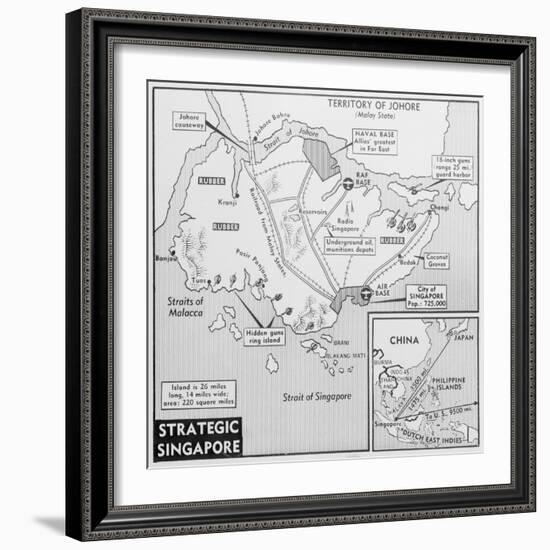 Map of Singapore-null-Framed Giclee Print
