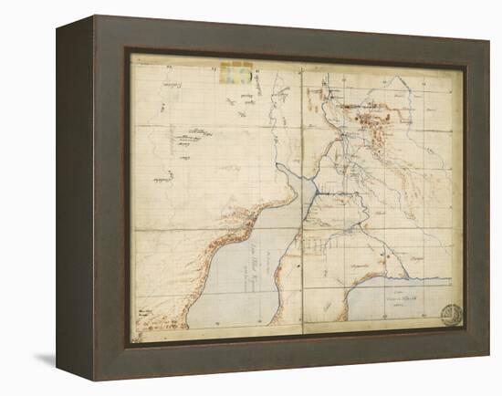 Map of Sir Samuel Baker's Route from Gondokoro to Lake Albert, 1864-Sir Samuel Baker-Framed Premier Image Canvas