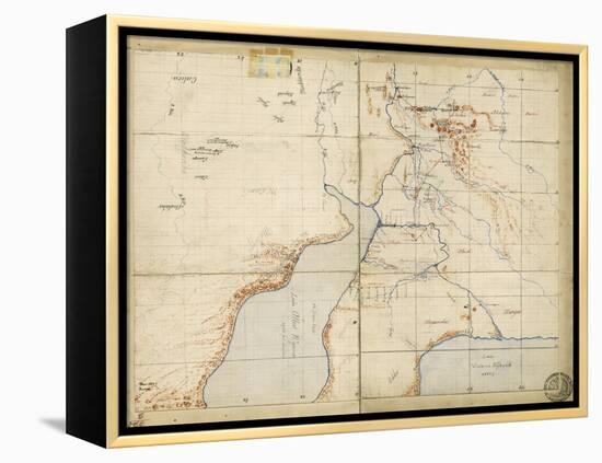 Map of Sir Samuel Baker's Route from Gondokoro to Lake Albert, 1864-Sir Samuel Baker-Framed Premier Image Canvas