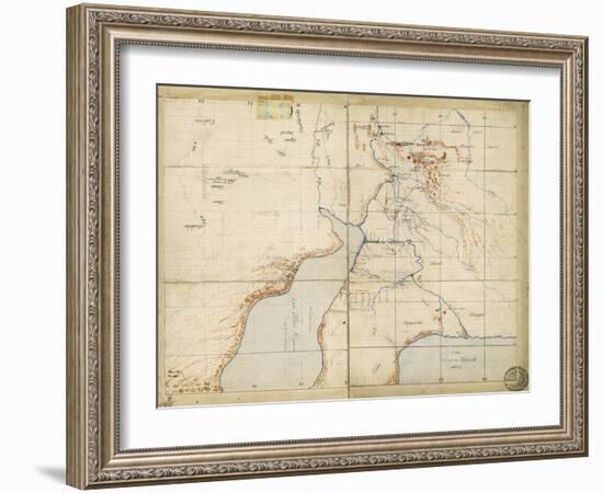 Map of Sir Samuel Baker's Route from Gondokoro to Lake Albert, 1864-Sir Samuel Baker-Framed Giclee Print