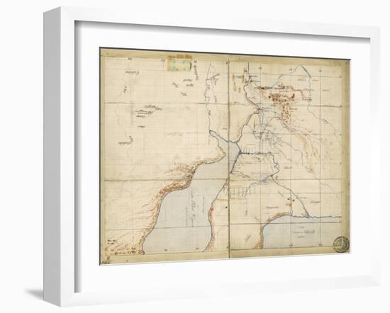 Map of Sir Samuel Baker's Route from Gondokoro to Lake Albert, 1864-Sir Samuel Baker-Framed Giclee Print