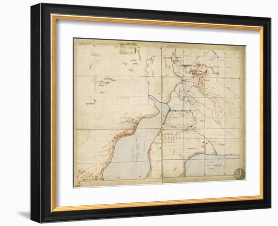 Map of Sir Samuel Baker's Route from Gondokoro to Lake Albert, 1864-Sir Samuel Baker-Framed Giclee Print