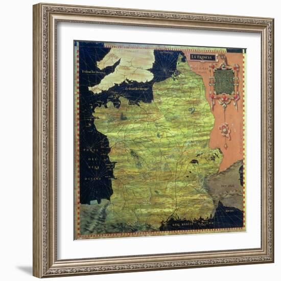 Map of Sixteenth Century France, from the "Sala Delle Carte Geografiche"-Stefano And Danti Bonsignori-Framed Giclee Print