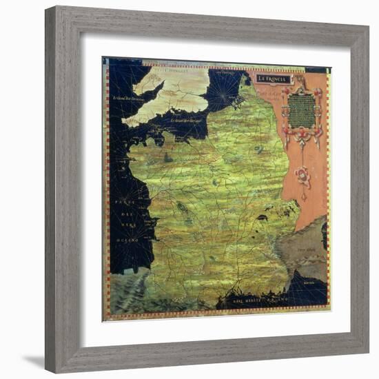 Map of Sixteenth Century France, from the "Sala Delle Carte Geografiche"-Stefano And Danti Bonsignori-Framed Giclee Print