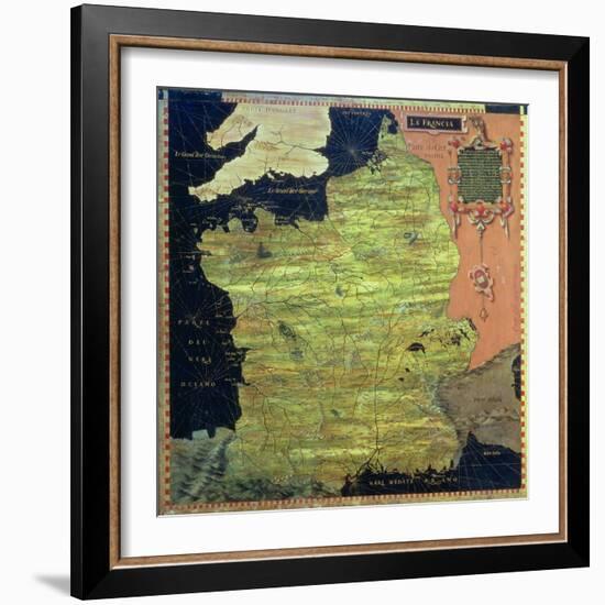 Map of Sixteenth Century France, from the "Sala Delle Carte Geografiche"-Stefano And Danti Bonsignori-Framed Giclee Print