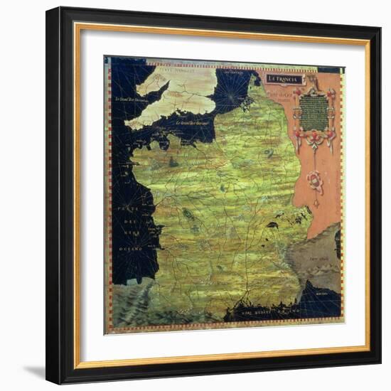 Map of Sixteenth Century France, from the "Sala Delle Carte Geografiche"-Stefano And Danti Bonsignori-Framed Giclee Print