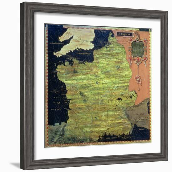 Map of Sixteenth Century France, from the "Sala Delle Carte Geografiche"-Stefano And Danti Bonsignori-Framed Giclee Print