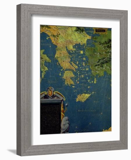 Map of Sixteenth Century Greece, from the "Sala Delle Carte Geografiche"-Stefano And Danti Bonsignori-Framed Giclee Print