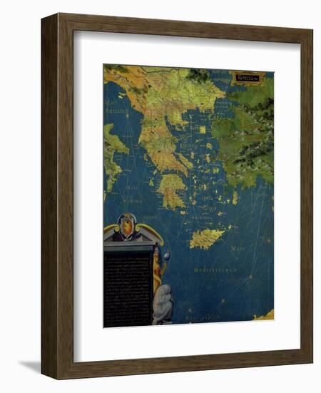 Map of Sixteenth Century Greece, from the "Sala Delle Carte Geografiche"-Stefano And Danti Bonsignori-Framed Giclee Print