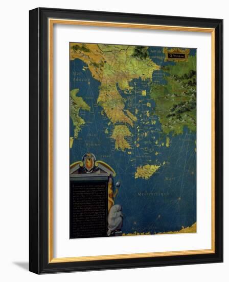 Map of Sixteenth Century Greece, from the "Sala Delle Carte Geografiche"-Stefano And Danti Bonsignori-Framed Giclee Print