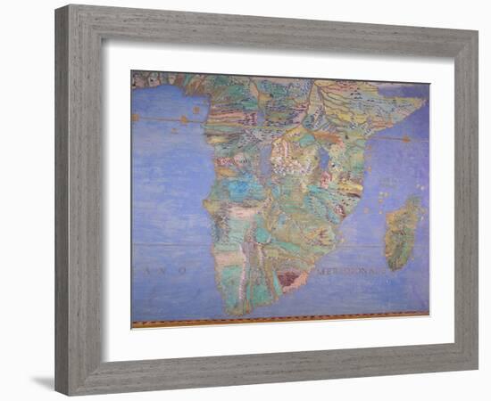 Map of Sixteenth Century India, from the 'Sala del Mappamondo'-Giovanni De' Vecchi-Framed Giclee Print