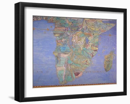 Map of Sixteenth Century India, from the 'Sala del Mappamondo'-Giovanni De' Vecchi-Framed Giclee Print