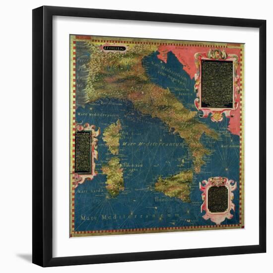 Map of Sixteenth Century Italy, from the "Sala Delle Carte Geografiche"-Stefano And Danti Bonsignori-Framed Giclee Print