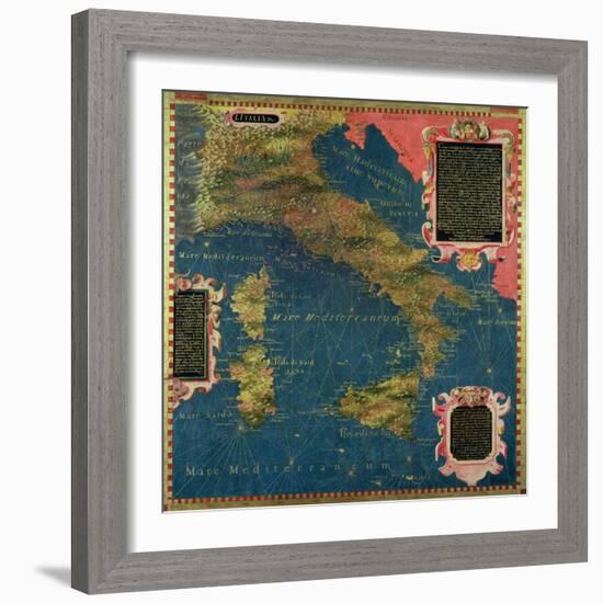 Map of Sixteenth Century Italy, from the "Sala Delle Carte Geografiche"-Stefano And Danti Bonsignori-Framed Giclee Print