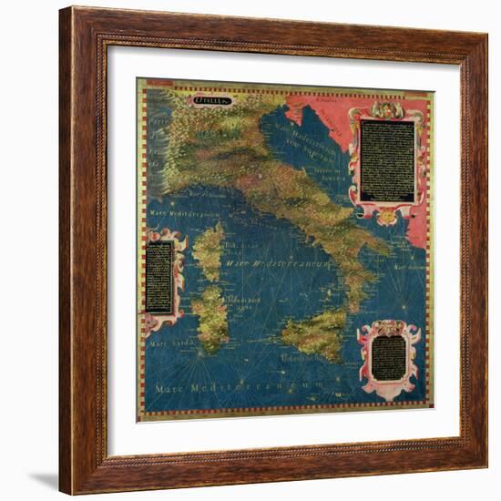 Map of Sixteenth Century Italy, from the "Sala Delle Carte Geografiche"-Stefano And Danti Bonsignori-Framed Giclee Print