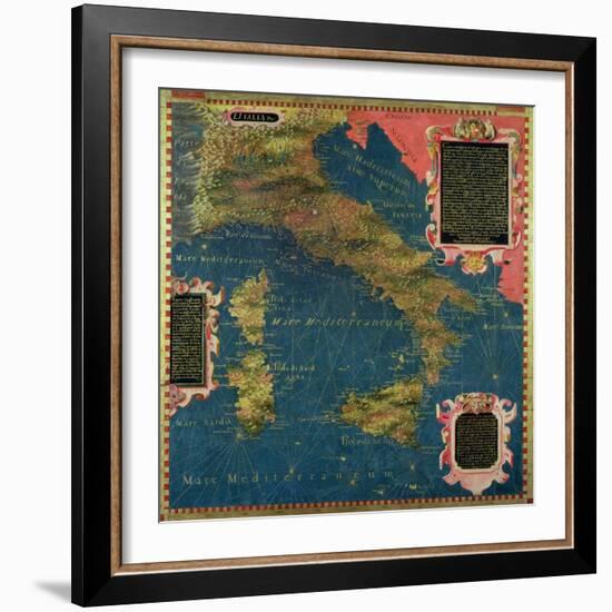 Map of Sixteenth Century Italy, from the "Sala Delle Carte Geografiche"-Stefano And Danti Bonsignori-Framed Giclee Print