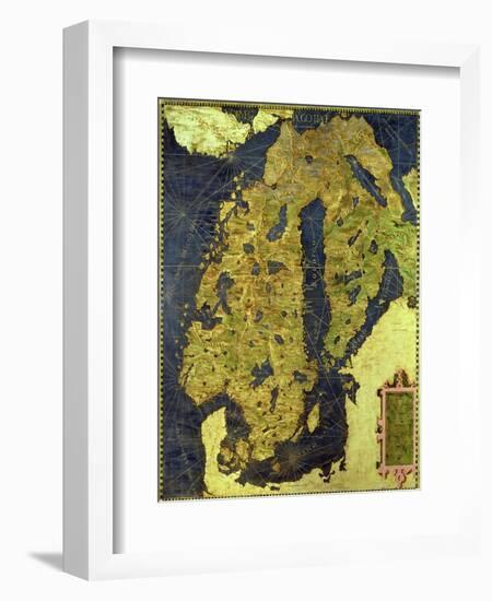 Map of Sixteenth Century Scandinavia, from the "Sala Delle Carte Geografiche"-Stefano And Danti Bonsignori-Framed Giclee Print