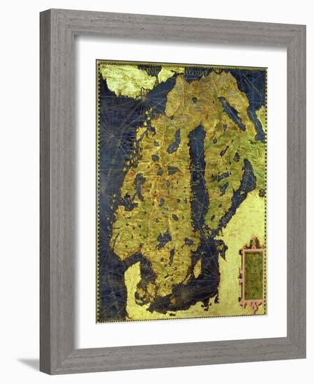 Map of Sixteenth Century Scandinavia, from the "Sala Delle Carte Geografiche"-Stefano And Danti Bonsignori-Framed Giclee Print