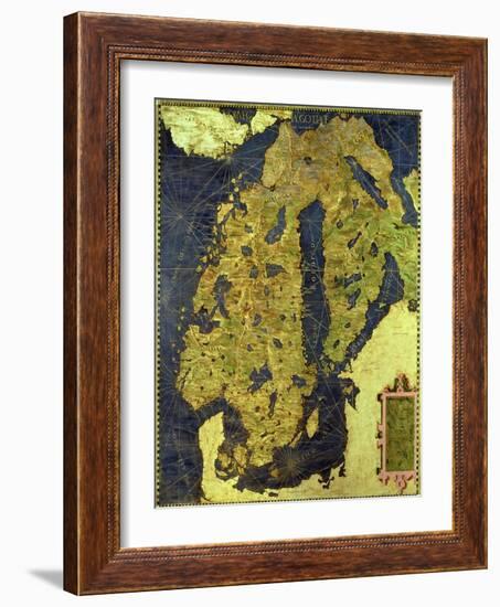 Map of Sixteenth Century Scandinavia, from the "Sala Delle Carte Geografiche"-Stefano And Danti Bonsignori-Framed Giclee Print