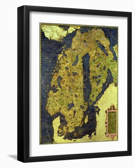 Map of Sixteenth Century Scandinavia, from the "Sala Delle Carte Geografiche"-Stefano And Danti Bonsignori-Framed Giclee Print