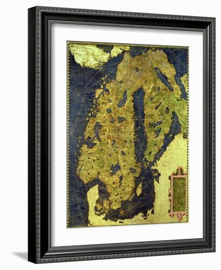 Map of Sixteenth Century Scandinavia, from the "Sala Delle Carte Geografiche"-Stefano And Danti Bonsignori-Framed Giclee Print