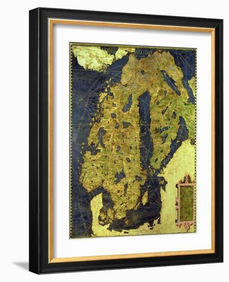 Map of Sixteenth Century Scandinavia, from the "Sala Delle Carte Geografiche"-Stefano And Danti Bonsignori-Framed Giclee Print