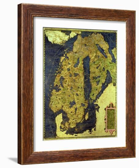 Map of Sixteenth Century Scandinavia, from the "Sala Delle Carte Geografiche"-Stefano And Danti Bonsignori-Framed Giclee Print