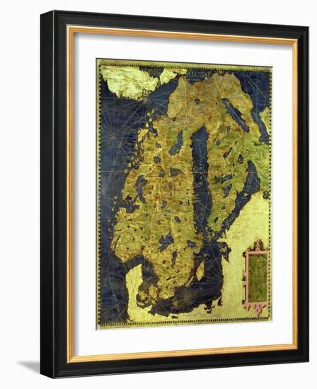 Map of Sixteenth Century Scandinavia, from the "Sala Delle Carte Geografiche"-Stefano And Danti Bonsignori-Framed Giclee Print