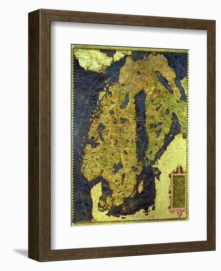 Map of Sixteenth Century Scandinavia, from the "Sala Delle Carte Geografiche"-Stefano And Danti Bonsignori-Framed Giclee Print