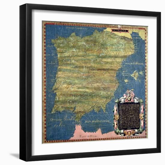 Map of Sixteenth Century Spain, from the "Sala Delle Carte Geografiche" 1575-Stefano Bonsignori-Framed Giclee Print