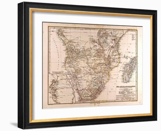 Map of South Africa, 1872-null-Framed Giclee Print