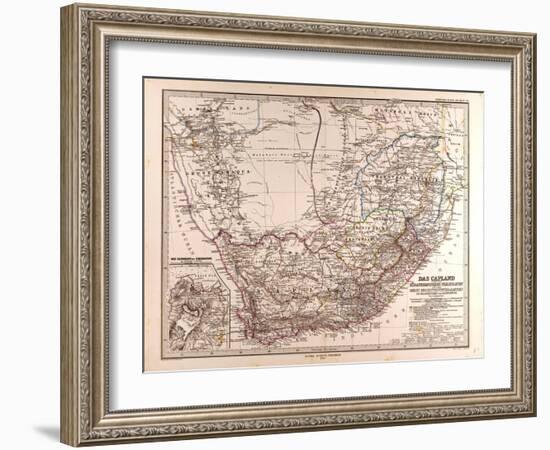 Map of South Africa, 1872-null-Framed Giclee Print