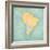 Map Of South America - Argentina (Vintage Series)-Tindo-Framed Art Print