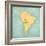 Map Of South America - Bolivia (Vintage Series)-Tindo-Framed Premium Giclee Print