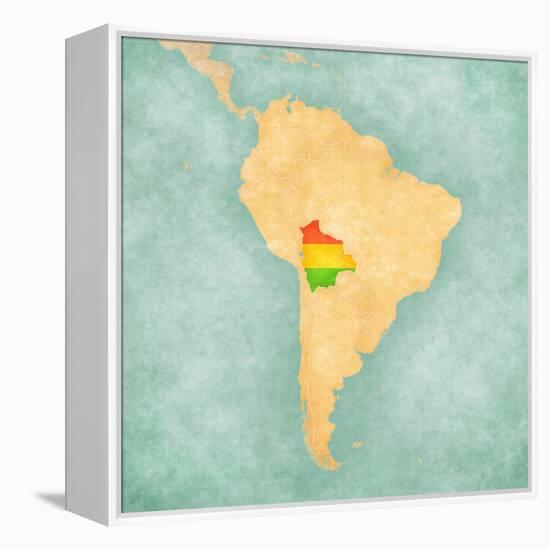 Map Of South America - Bolivia (Vintage Series)-Tindo-Framed Stretched Canvas