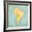 Map Of South America - Bolivia (Vintage Series)-Tindo-Framed Art Print