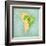 Map Of South America - Brazil (Vintage Series)-Tindo-Framed Art Print