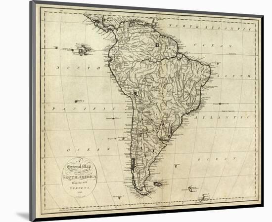Map of South America, c.1796-John Reid-Mounted Art Print